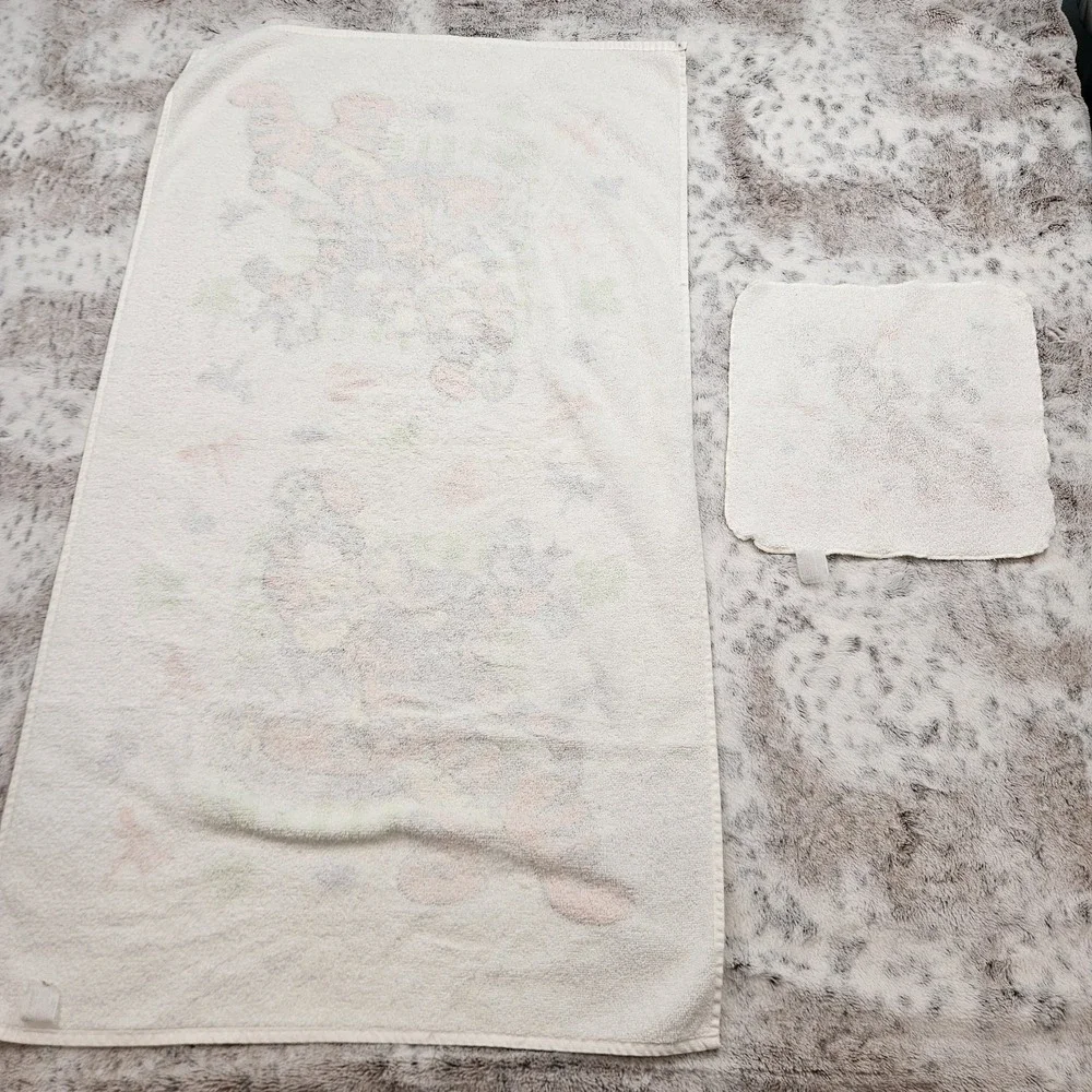 Vintage Disney Winnie The Pooh Tigger Bird Bugs Towel And Facecloth